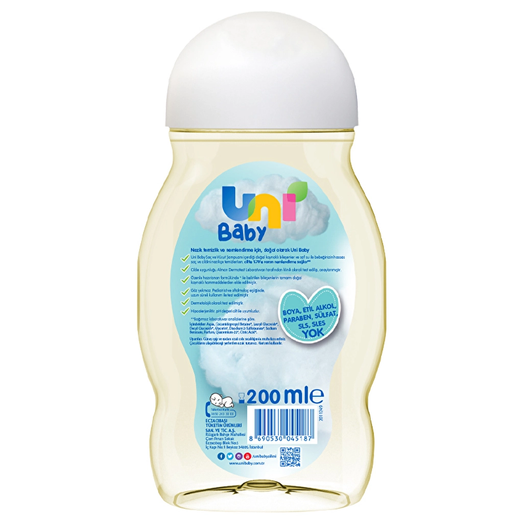 Uni Baby Hair And Body Shampoo 200 ml