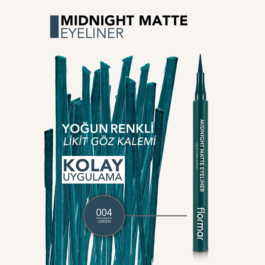 Flormar Midnight Matte Eyeliner 04 green
