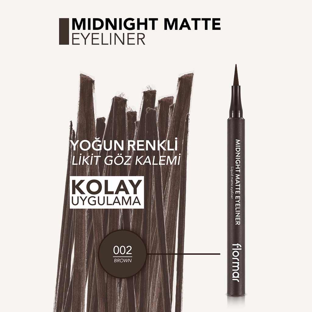 Flormar Midnight Matte Eyeliner 02 brown