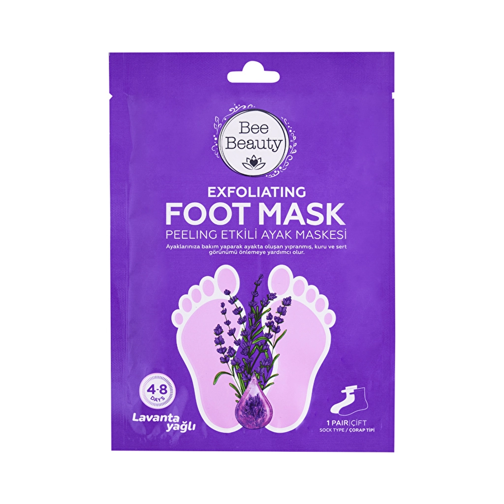 Bee Beauty Lavender Oil Exfoliating Foot Mask - Peel Away Dead Skin