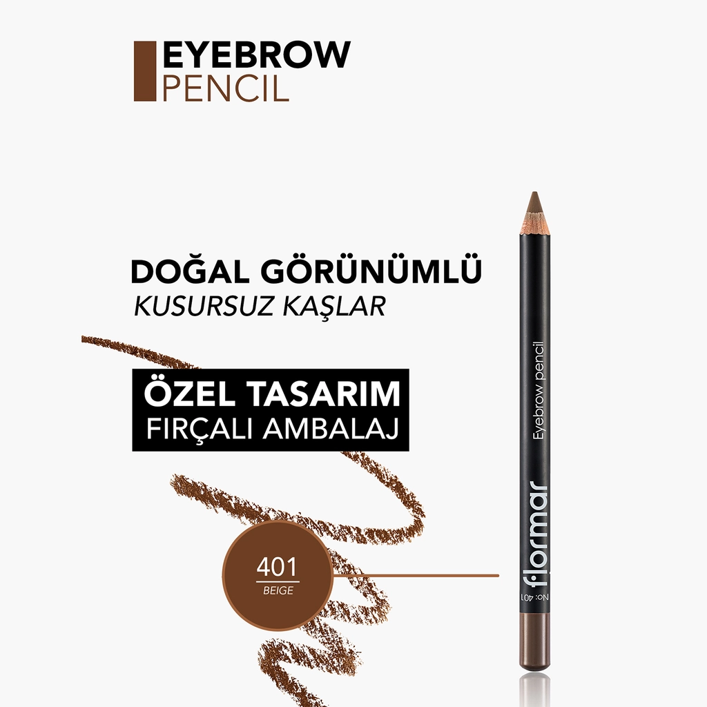 Карандаш для бровей Flormar Natural Look с мягким наконечником 1,14 г - Бежевый