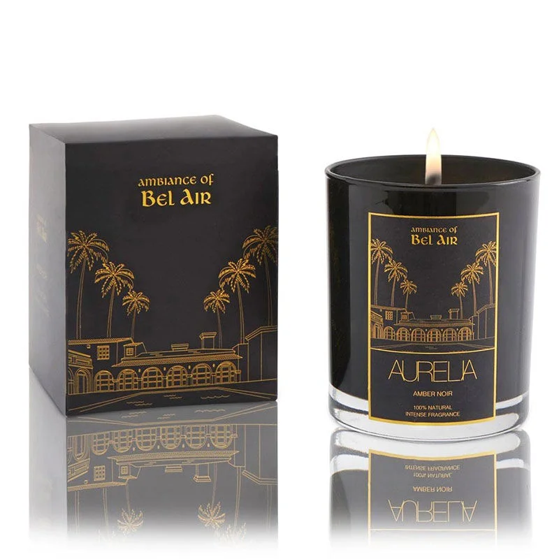 Aurelia Geneve Amber Noir Candle 180g - Luxurious Black Scent