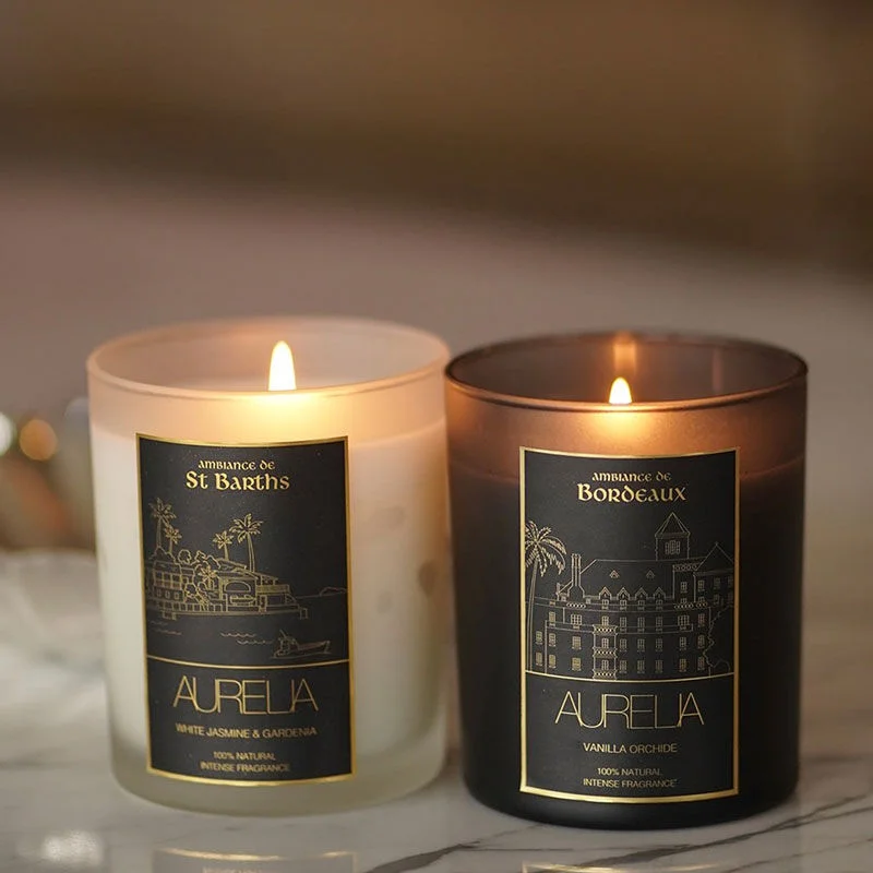 Aurelia Geneve شمعة أوريليا جينيف الياسمين والغاردينيا 180 غرام شفافة