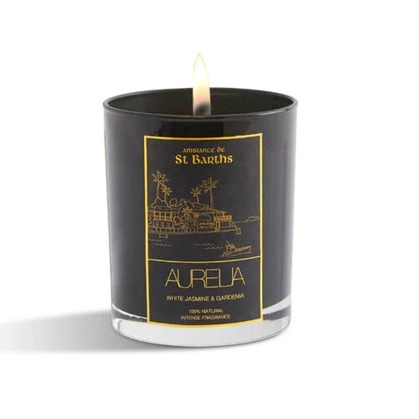 Aurelia Geneve Jasmine & Gardenia Candle 180g - Black Opaque