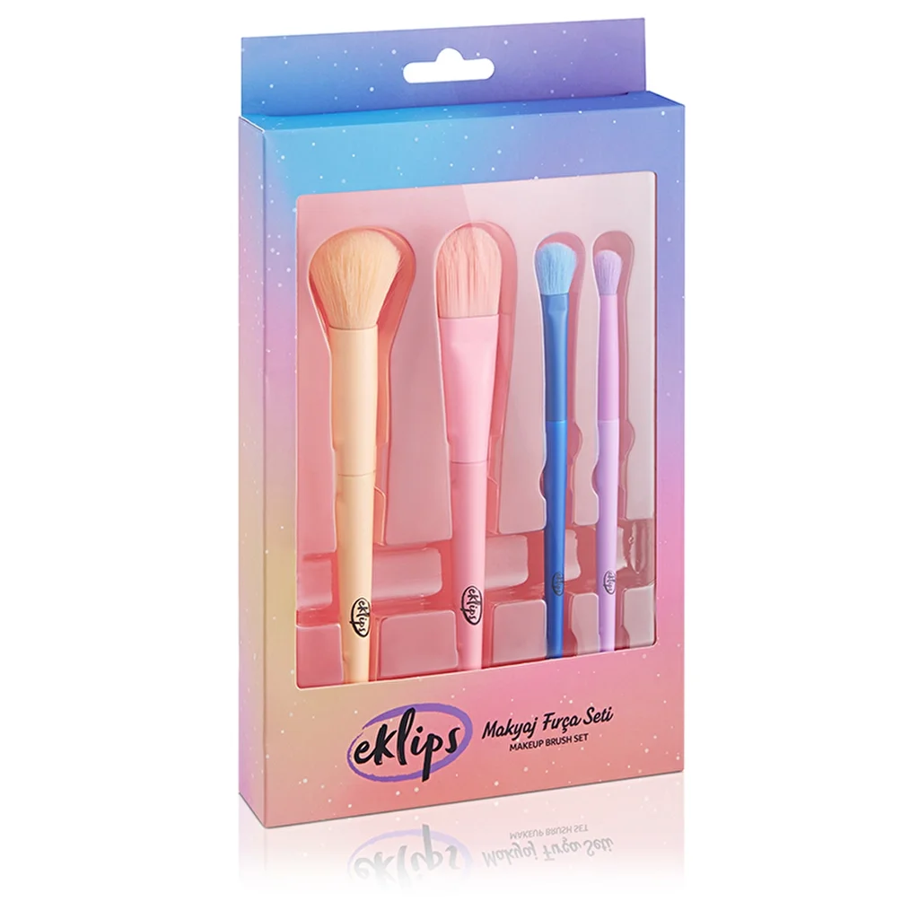 Eklips Farbiger 4-teiliger Makeup-Pinselset für makellose Anwendung