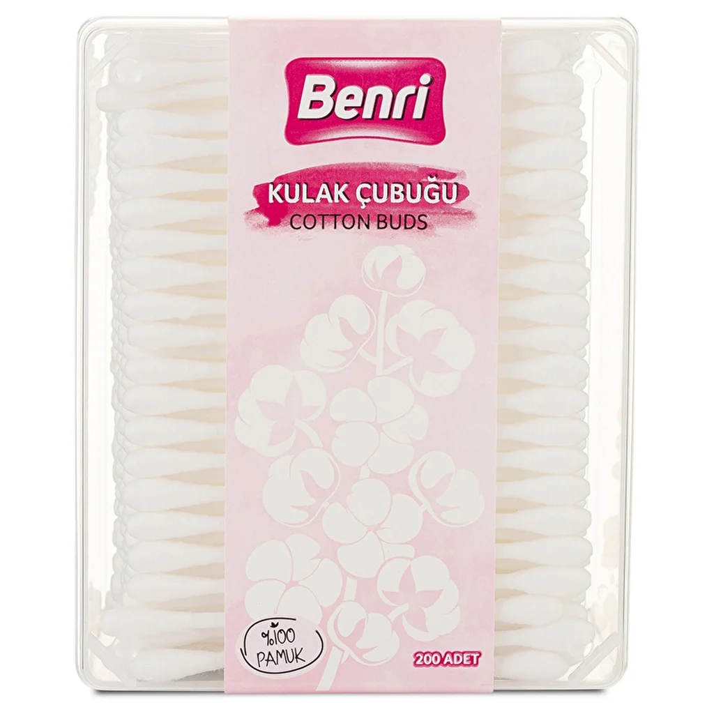 Benri 200 Cotton Ear Cleaning Sticks - Versatile &amp; Safe Use