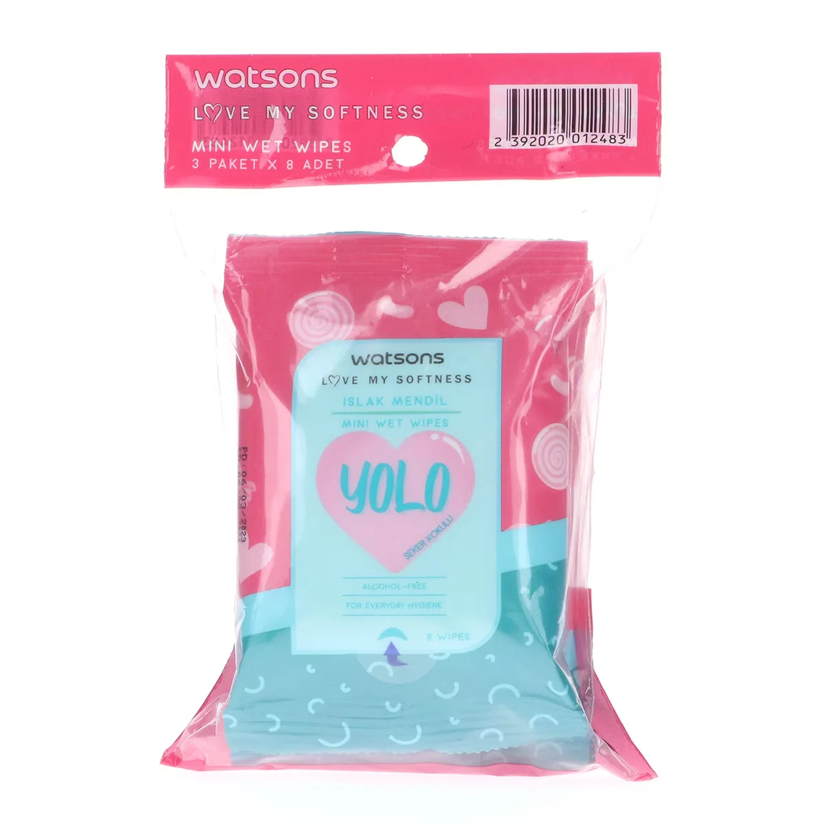 Watsons Mini Wet Wipes Yolo Candy Scented 3 x8 pcs