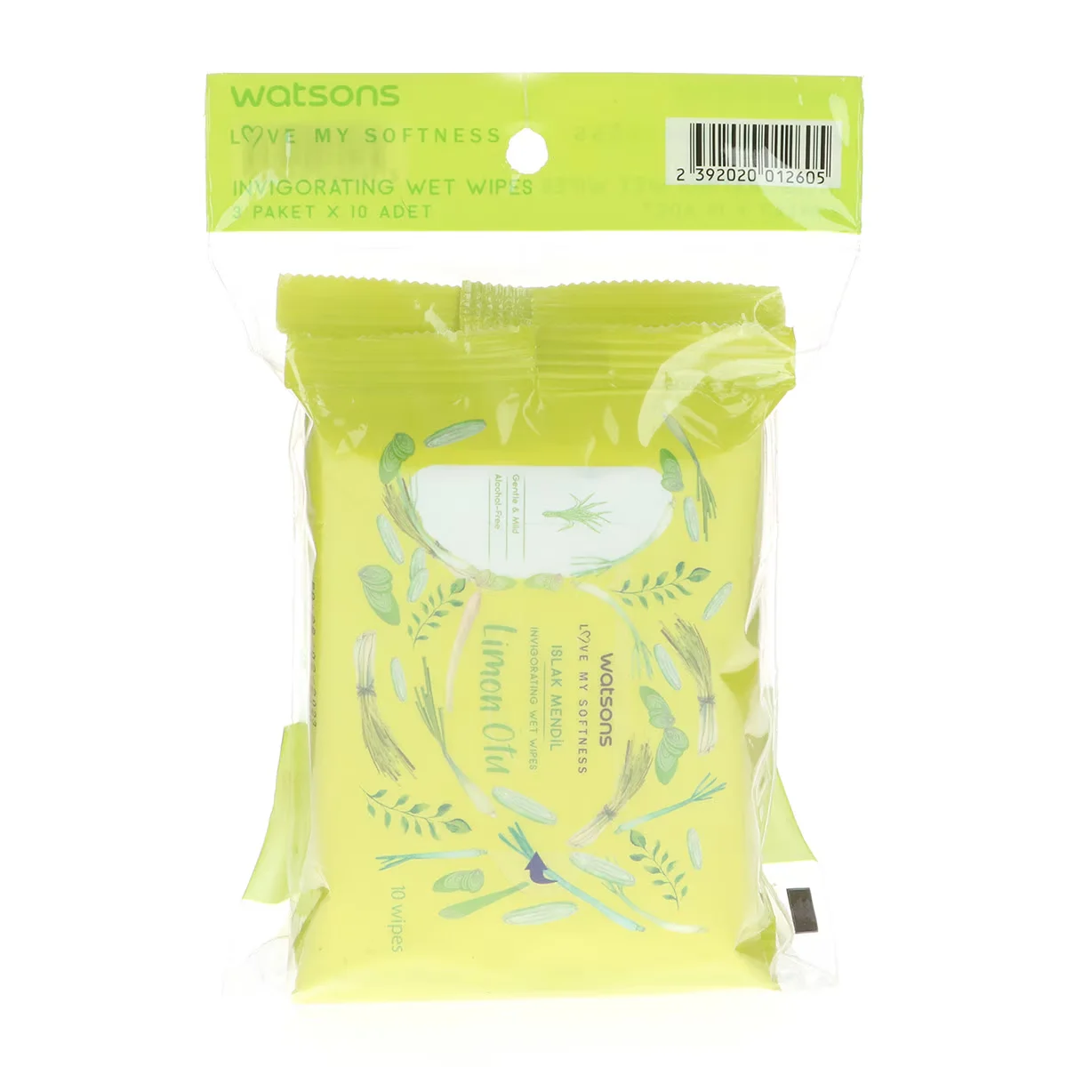 Watsons Wet Wipes Lemon Herb 3 x10 pcs