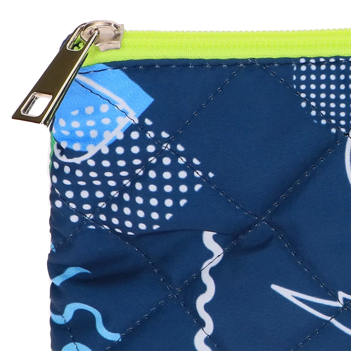 Miine Navy Blue Quilted Triangle Make-up Bag for Women