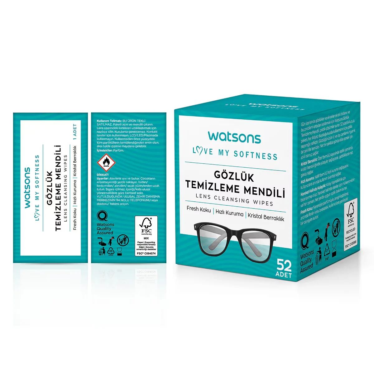 Watsons Glasses Cleaning Wipes 52 pcs