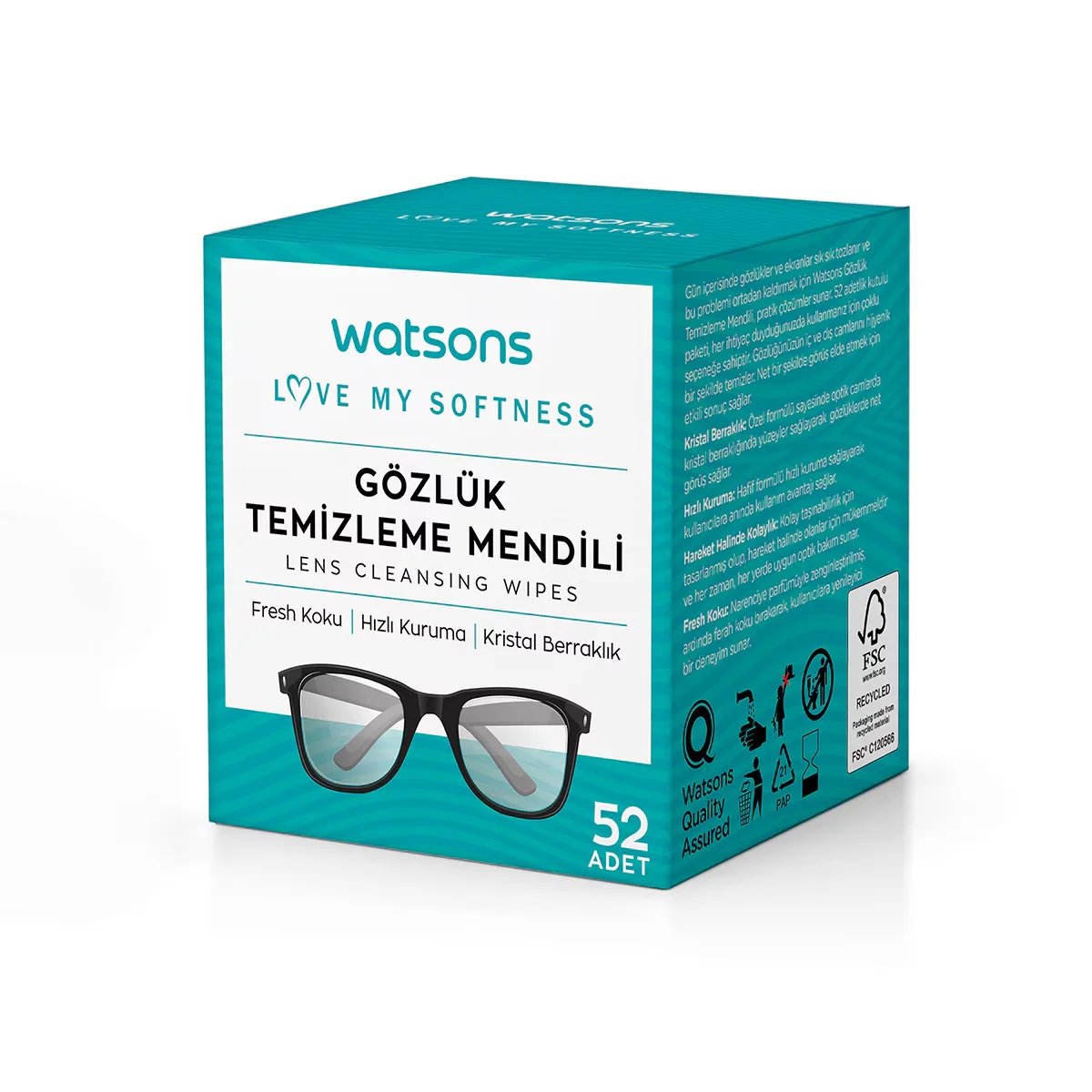 Watsons umweltfreundliche Brillenreinigungstücher 52 Stück