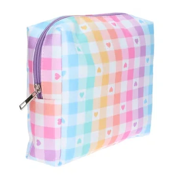 Miine Make-up Bag Large Checkered Heart