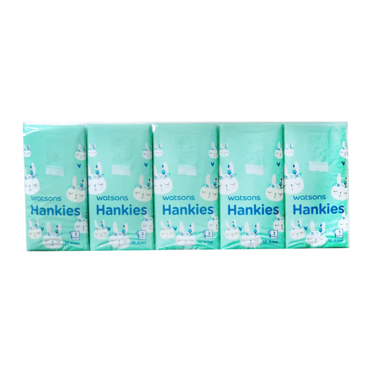 Watsons منديل جيب واتسونز بنقشة أرنب، 3 طبقات، 10 قطع