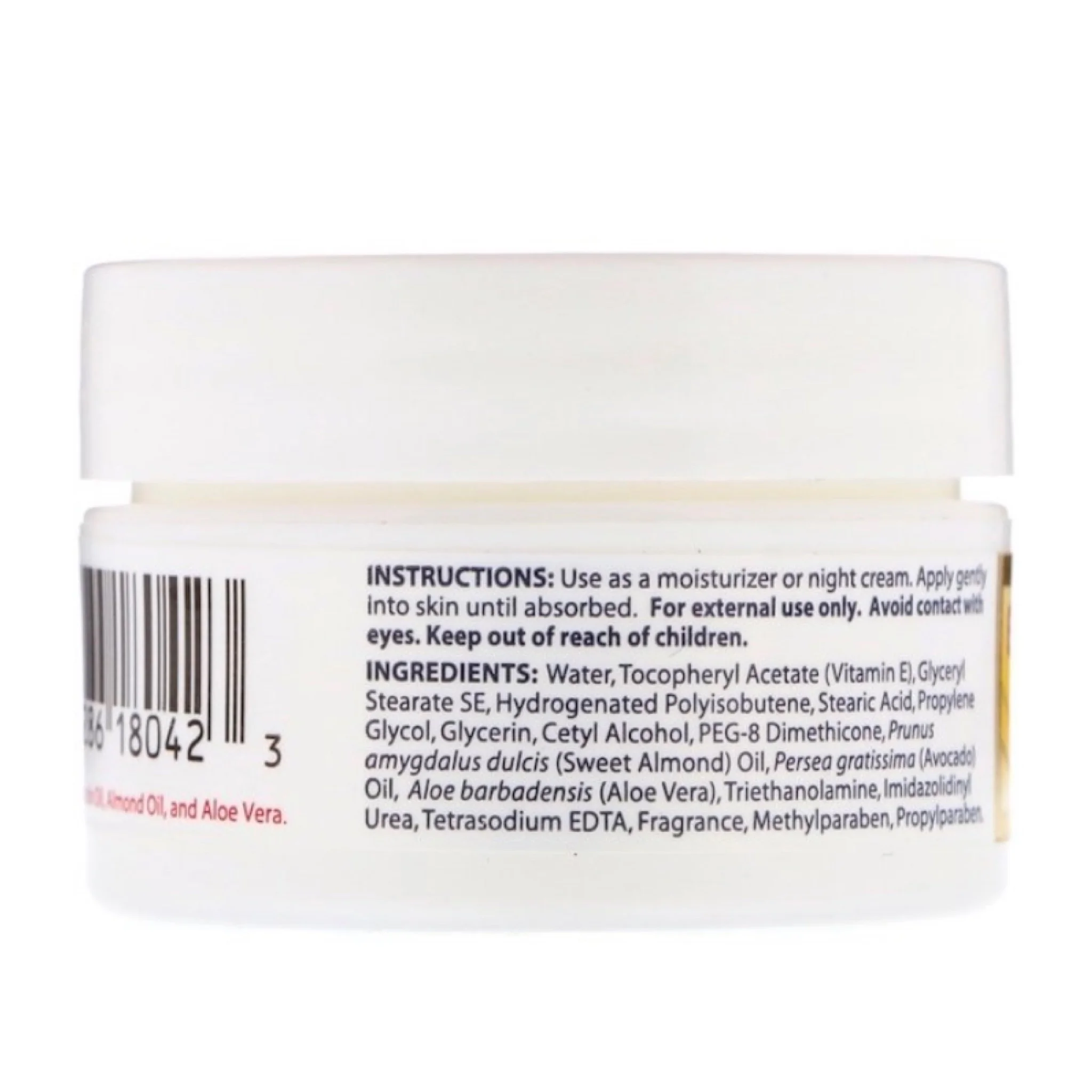 D. La Cruz Vitamin E Cream, Allergy Tested, No Artificial Colors, 12g
