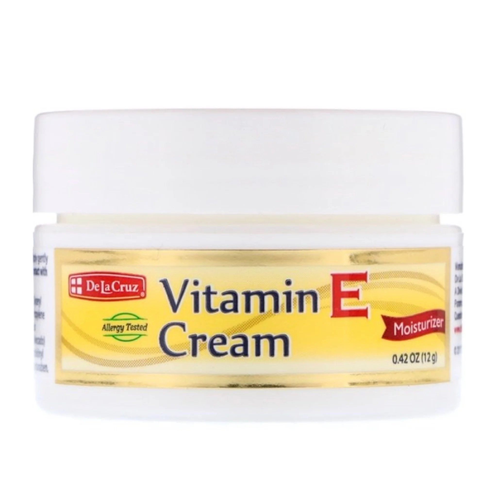 D. La Cruz Vitamin E Cream, Allergy Tested, No Artificial Colors, 12g