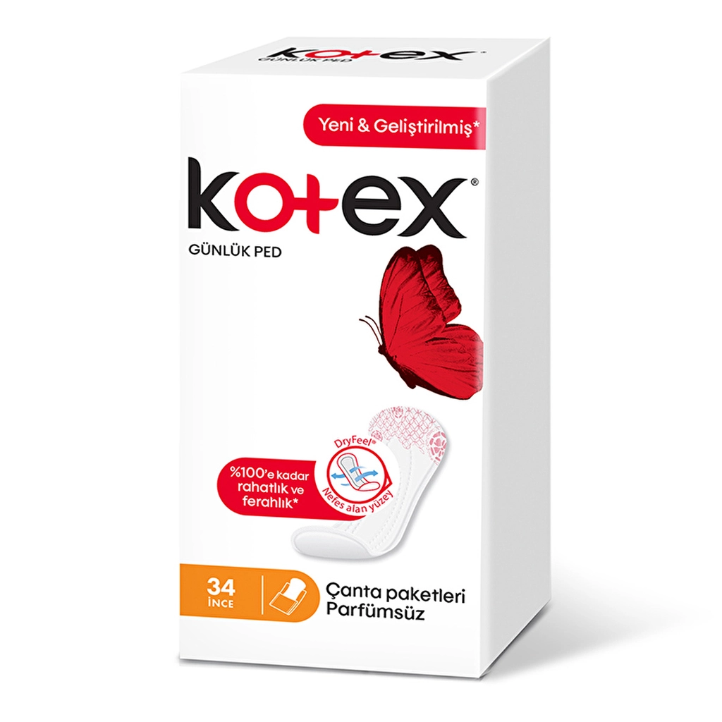 Kotex Thin Unscented Daily Pads - 34 Count for Comfort