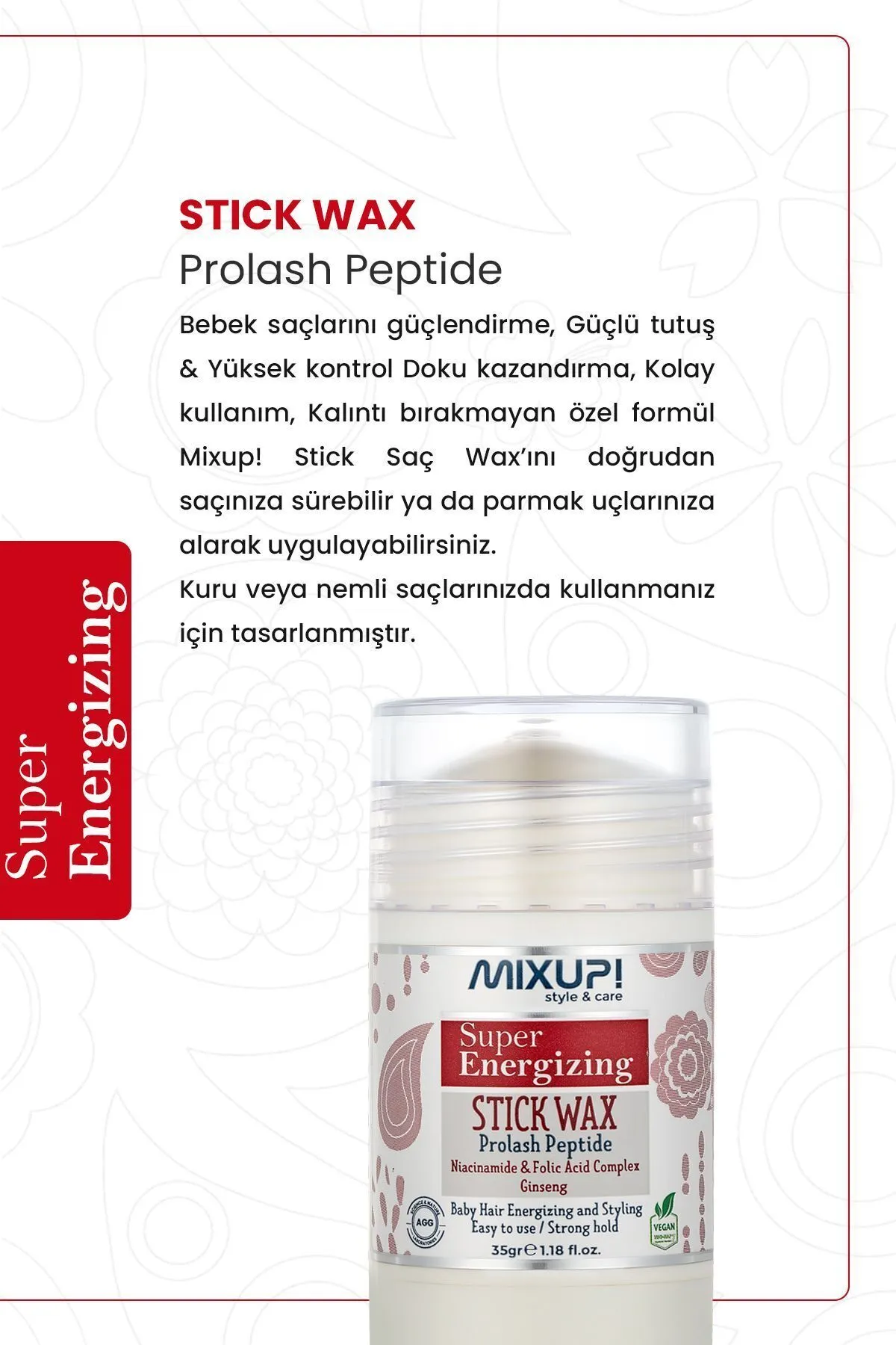 Mixup Super Energizing Stick Wax Prolash Peptide 35 g
