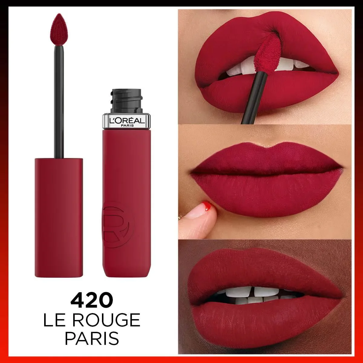 L'Oréal Paris Infaillible Matte Lippenstift 420 - Langanhaltendes Rot