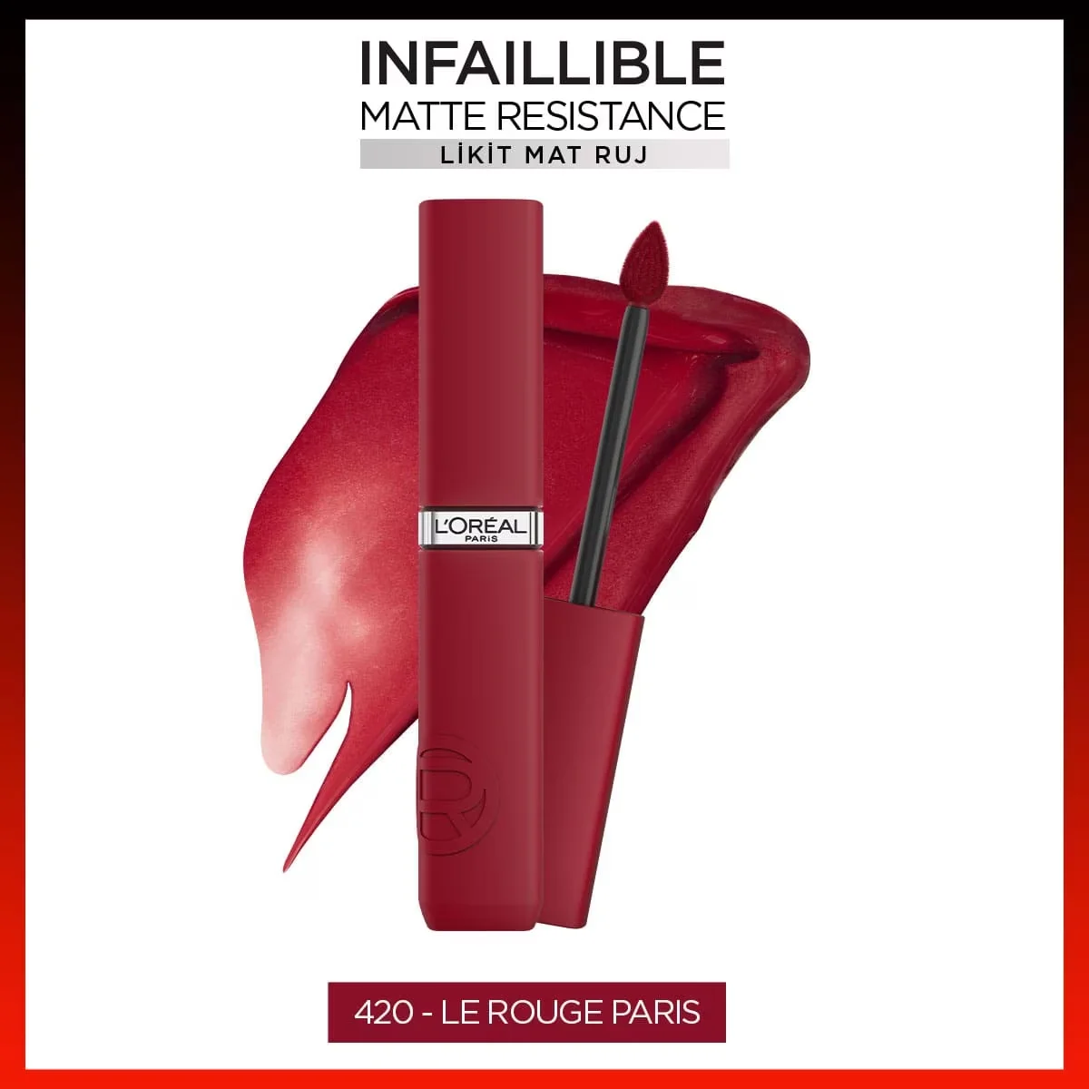 L'Oréal Paris Infaillible Matte Resistance Liquid Matte Lipstick 420 le Rouge Paris