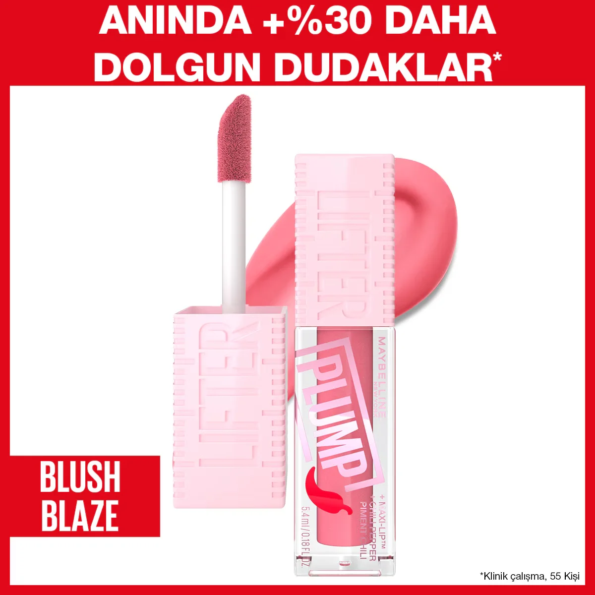 Глосс для губ Maybelline Lifter Plump 001 Blush Blaze 5.4 мл