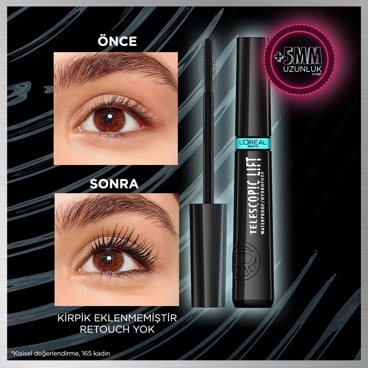 L'Oréal Paris Telescopic Lift Waterproof Mascara 9,9ml Schwarz