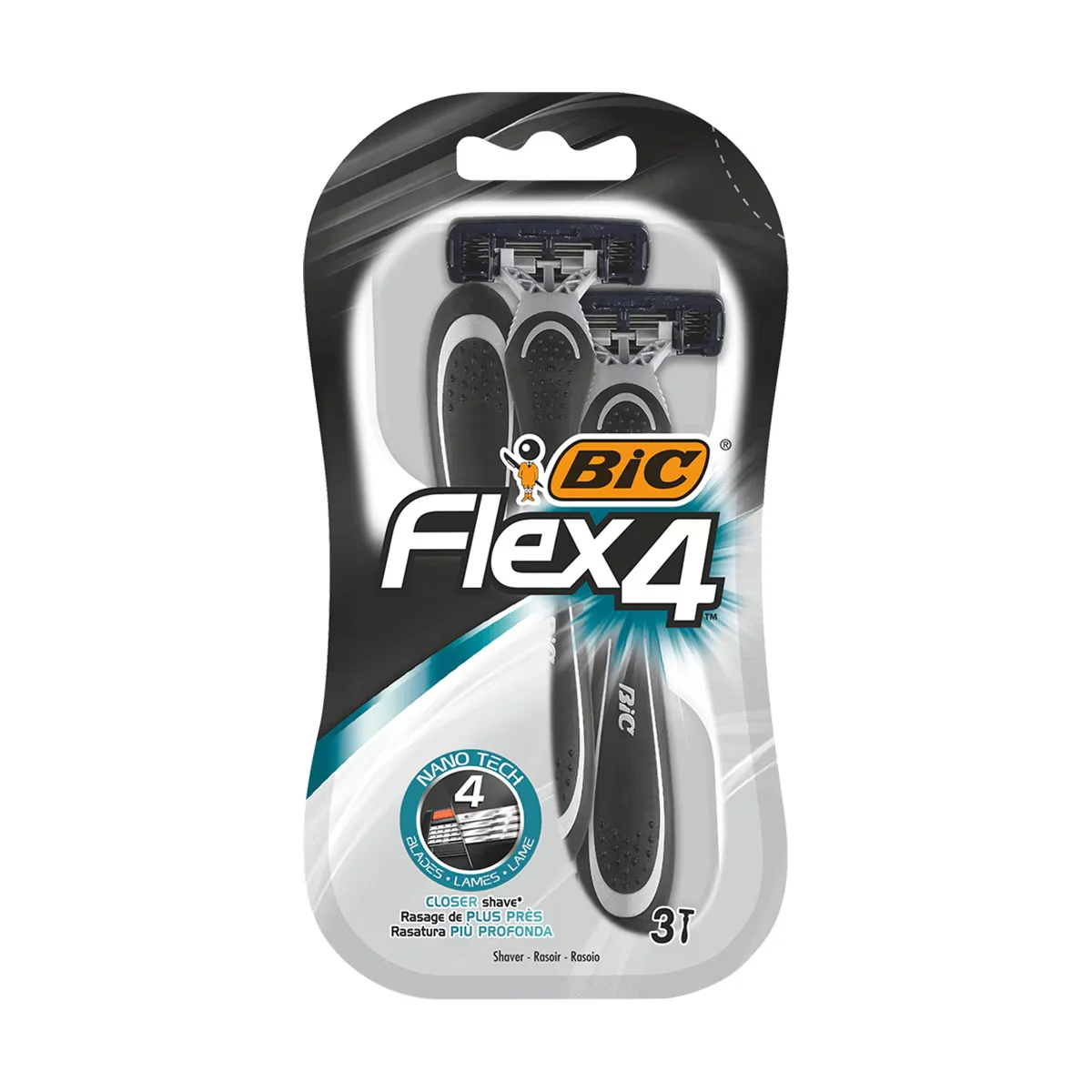 Бритва Bic Flex4 с 4 лезвиями, набор из 3 штук