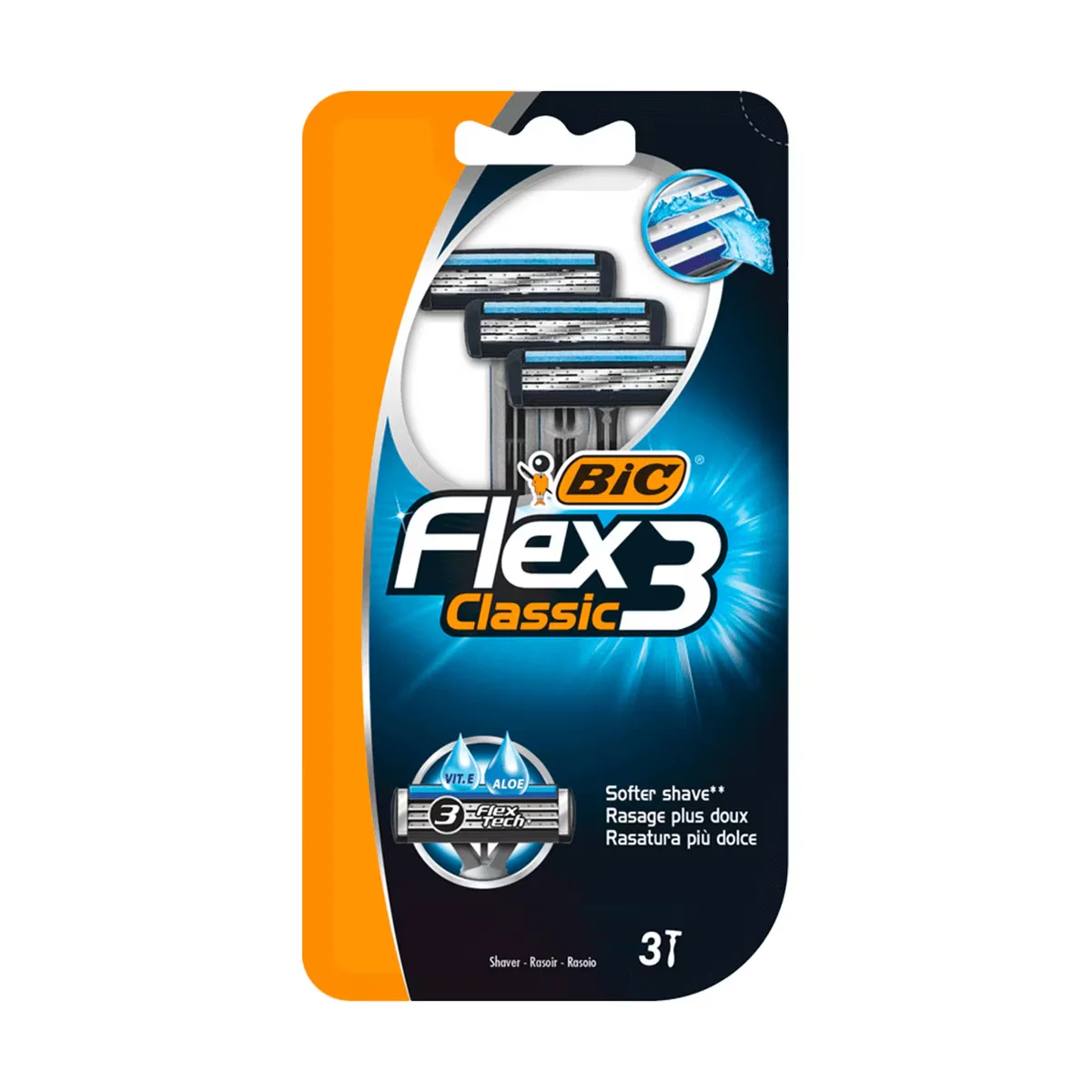 Бритвенный станок Bic Flex3 классический 3 лезвия набор из 3 штук