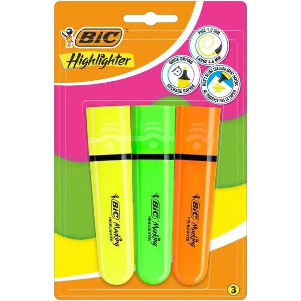 Флуоресцентные маркеры Bic Flat 3 шт.
