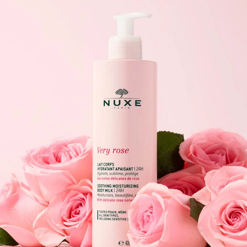 Nuxe Very Rose Körpermilch | Beruhigend &amp; Feuchtigkeitsspendend 400ml