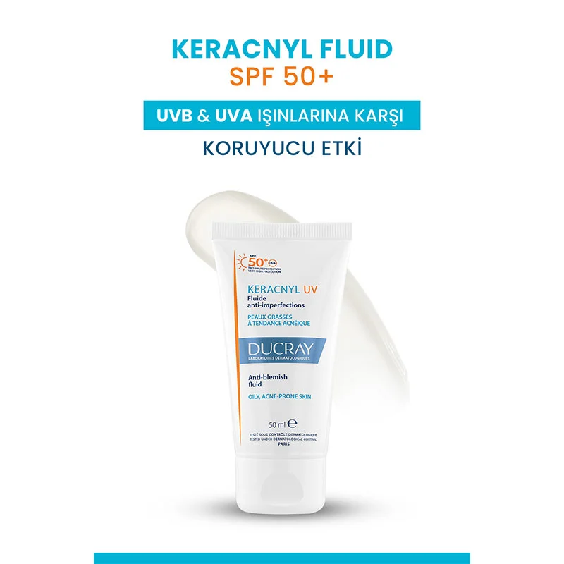 Ducray Keracnyl UV SPF50+ Sunscreen for Oily Skin 50 ml