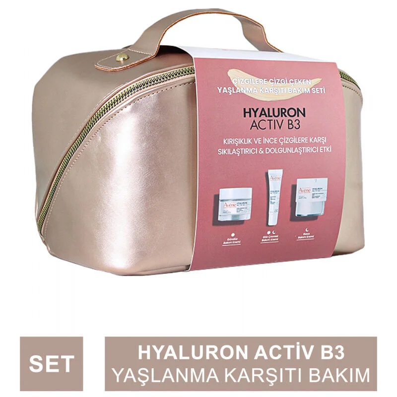 Avene Hyaluron B3 Anti-Aging Pflege Set mit Tasche für Strahlkraft
