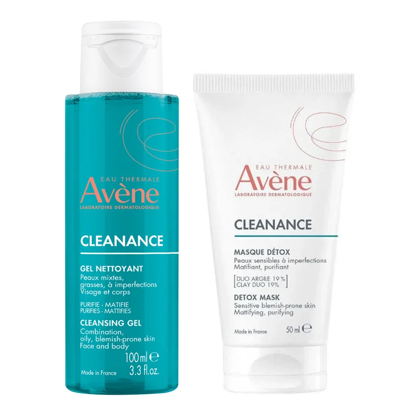 Avene Cleanance Oily And Irregular Skin Care Kit Mask 50 ml + Gel 100 ml