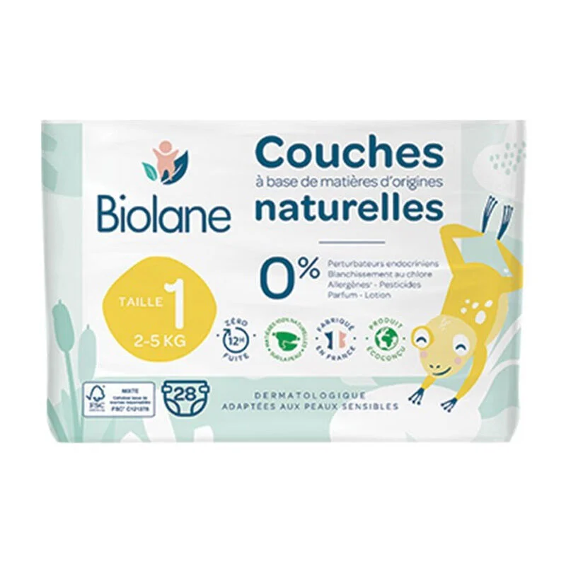 Biolane Natural Baby Diapers 28 pcs 2 sizes - 2-5 kg