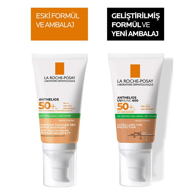 La Roche Posay Anthelios Oil Control Gel Cream SPF50+ Tinted Facial Sunscreen for Oily and Combination Skin 50 ml