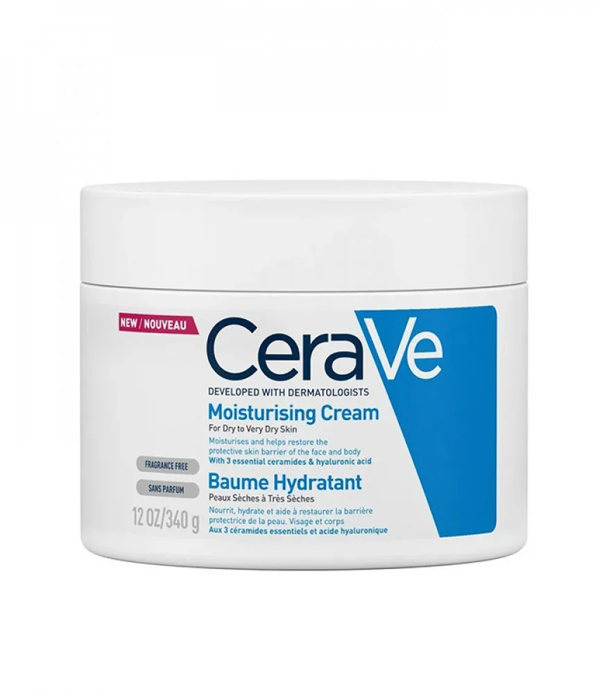 CeraVe Moisturizing Face and Body Cream - For Dry Skin With Ceramide and Hyaluronic Acid 340 gr