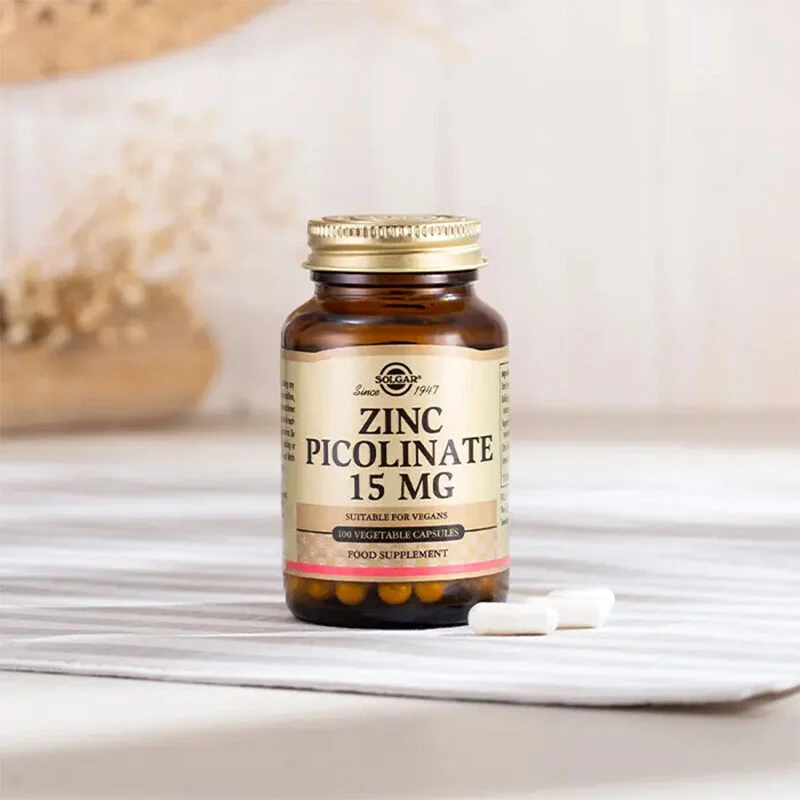 Solgar Zinc Picolinate 15 mg - 100 Veggie Capsules for Immune Support