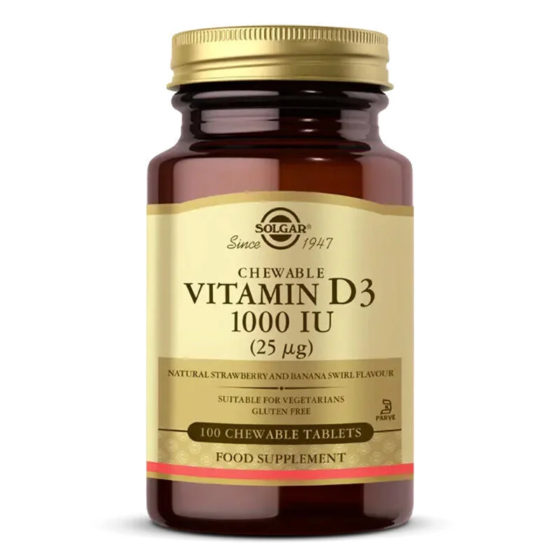 Solgar Chewable Vitamin D3 1000 IU - 100 Tablets