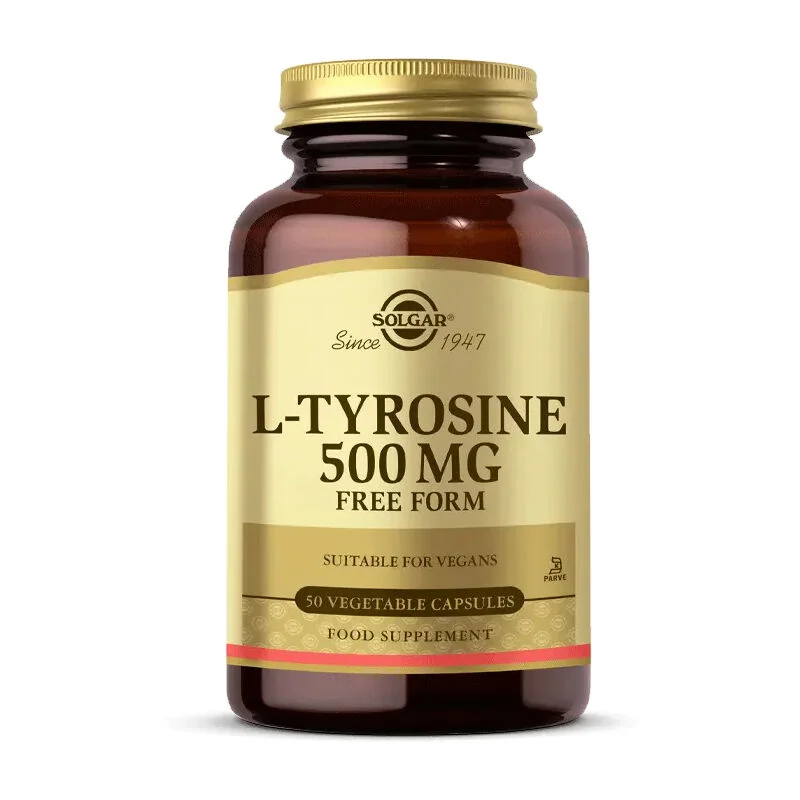 Solgar L-Tyrosine 500mg Capsules | Supports Mood & Focus, 50 Ct