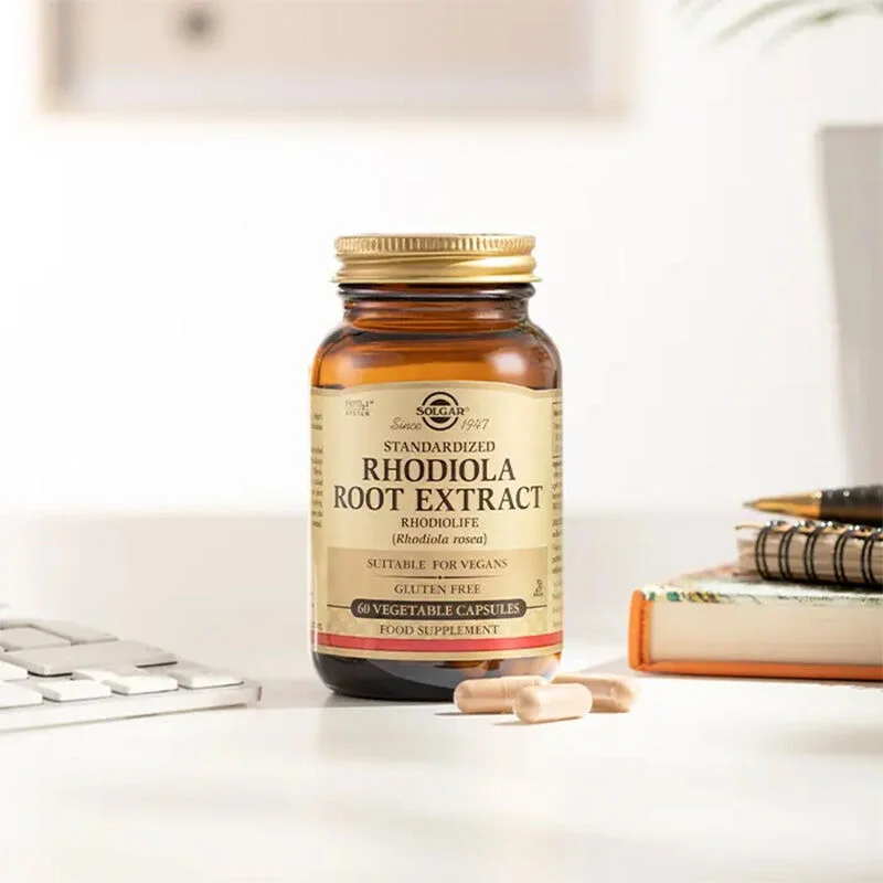 Solgar Rhodiola Root Extract - 60 Herbal Capsules for Stress Relief
