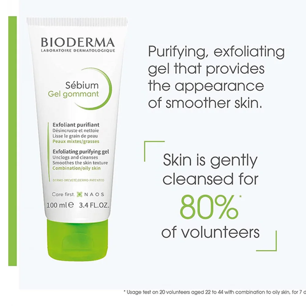 Очистите и сузьте поры с отшелушивающим гелем Bioderma Sebiu