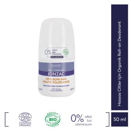 Eau De Jonzac Organic 24 Hour High Tolerance Roll-on Deodorant 50 ml