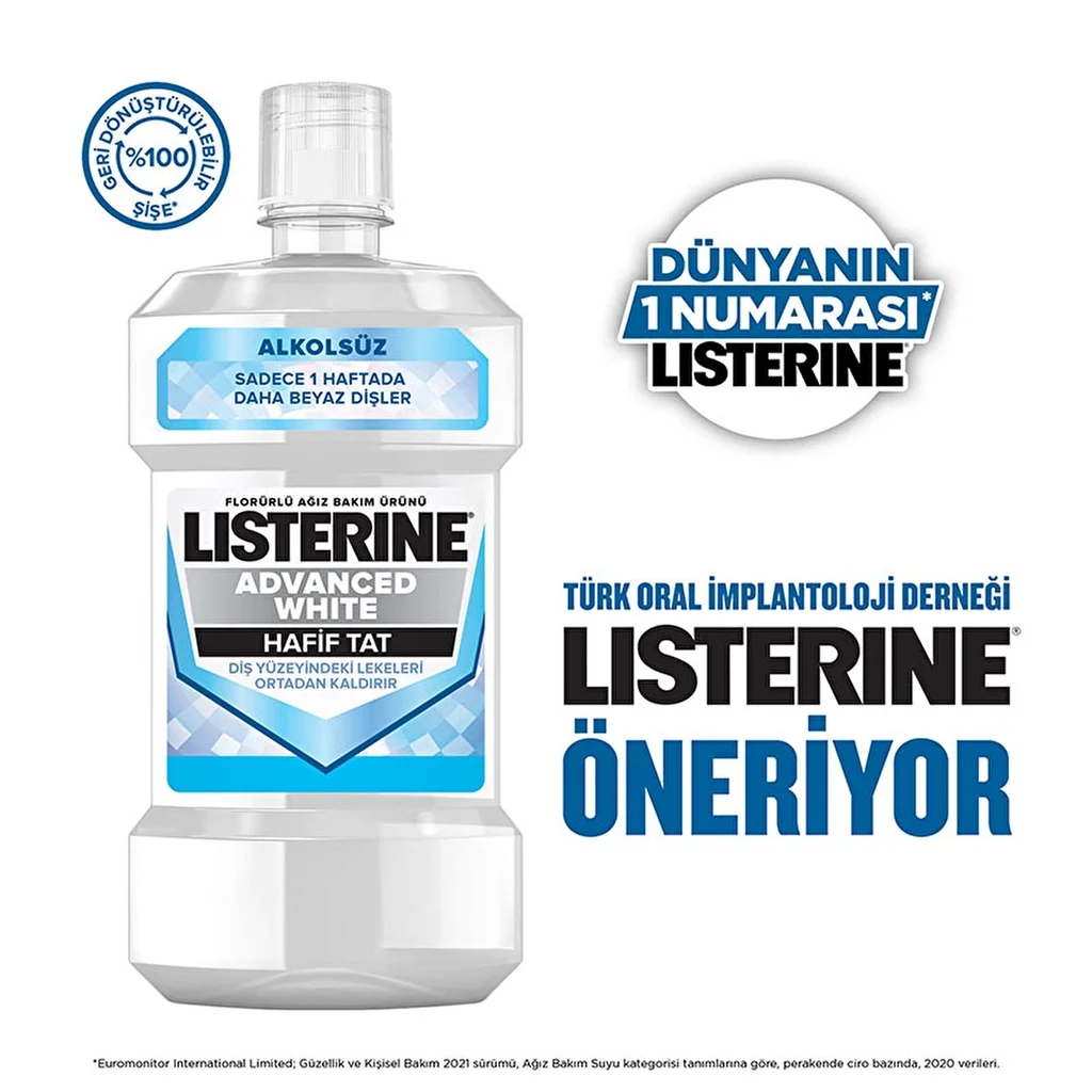 Отбелите, очистите и укрепите зубы с Listerine Advanced Whit