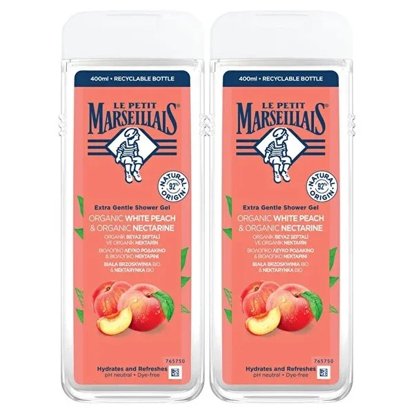 Le Petit Marseillais Shower Gel Set Peach 400 ml 2-pack