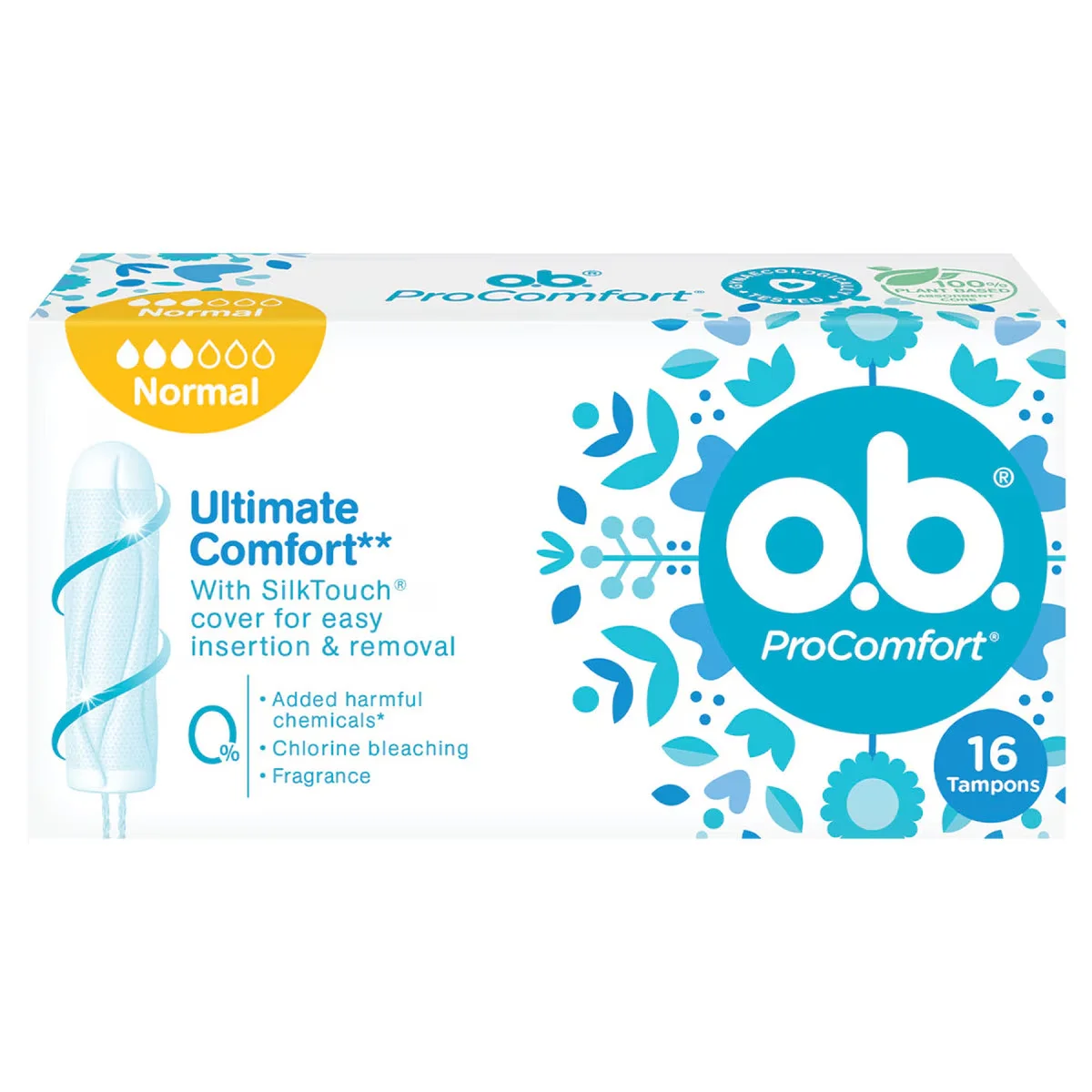 o.b.® ProComfort Normal Tampons für leichte bis mittlere Flüsse 16 Stück