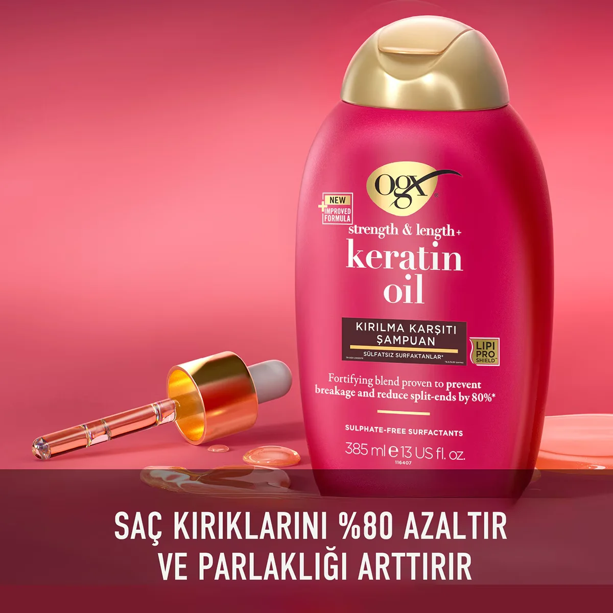 OGX Anti-Breakage Keratin Oil Shampoo 385ml