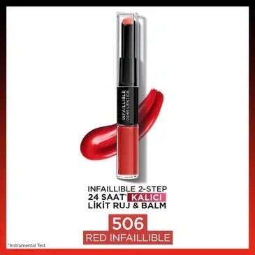 L'Oréal Paris Infaillible 24HR Flüssiger Lippenstift & Balsam - Rot