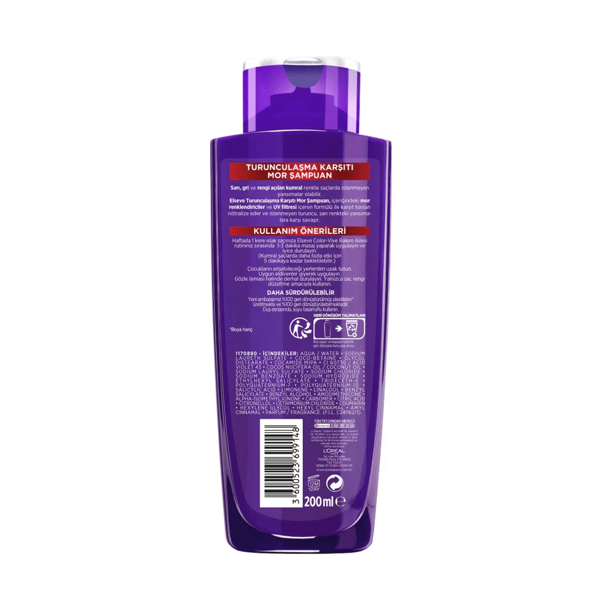 L'Oréal Paris Elseve Anti-orange Purple Shampoo 200 ml - Elseve