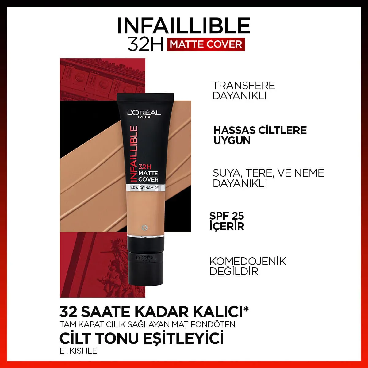 L'Oréal Paris Infaillible 32 ч Матовая основа с высоким покрытием - 155 холодный подтон 30 мл