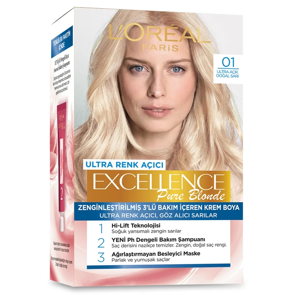 L'Oréal Paris Excellence Pure Blonde Hair Dye - 01 ultra Light Natural Blonde