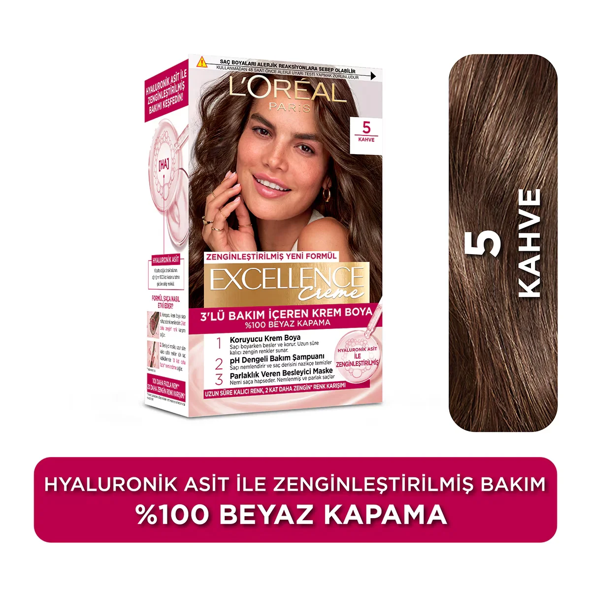 L'Oréal Paris Excellence Creme Hair Dye - 5 brown